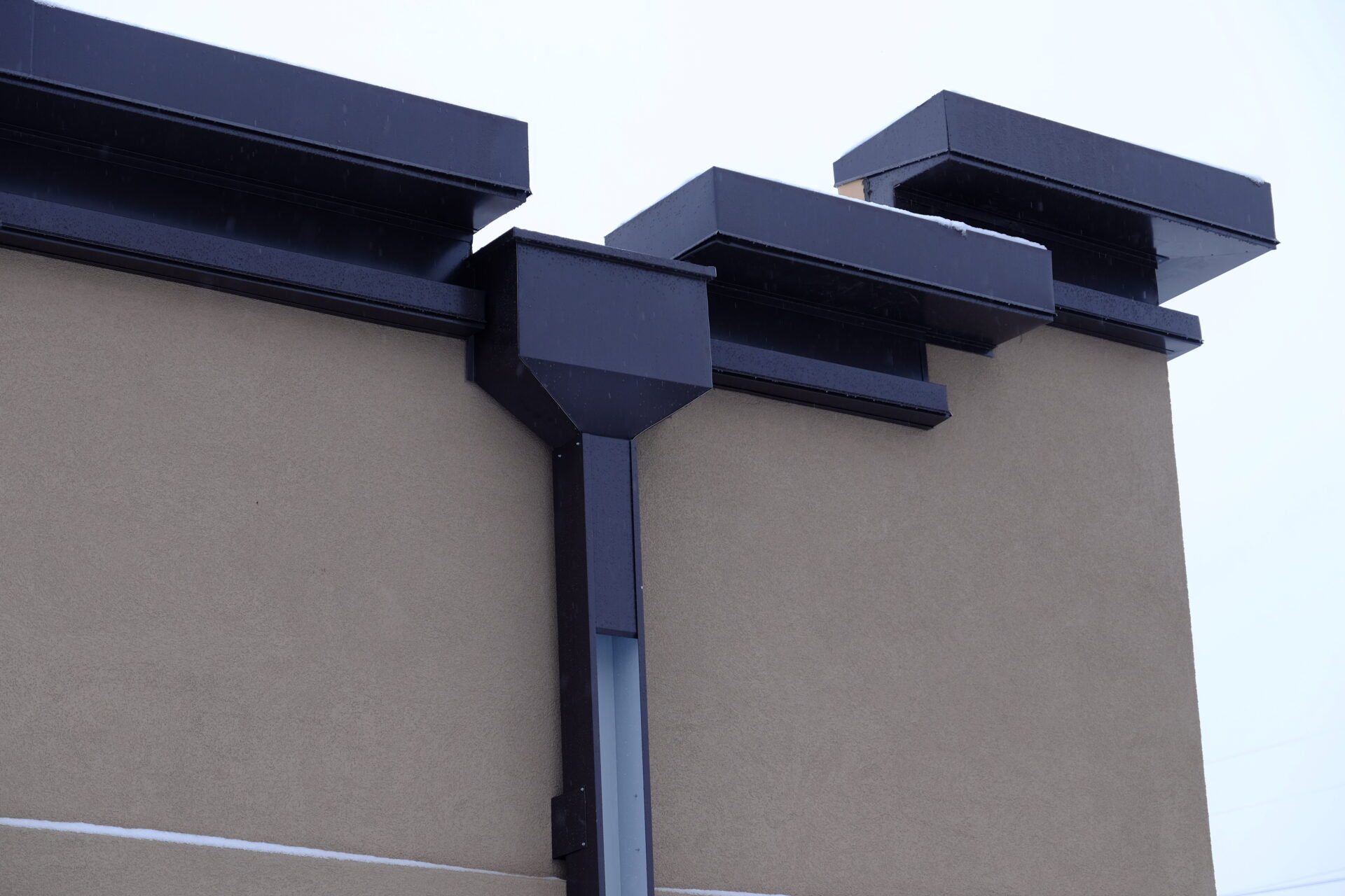 Box gutters on a roof.