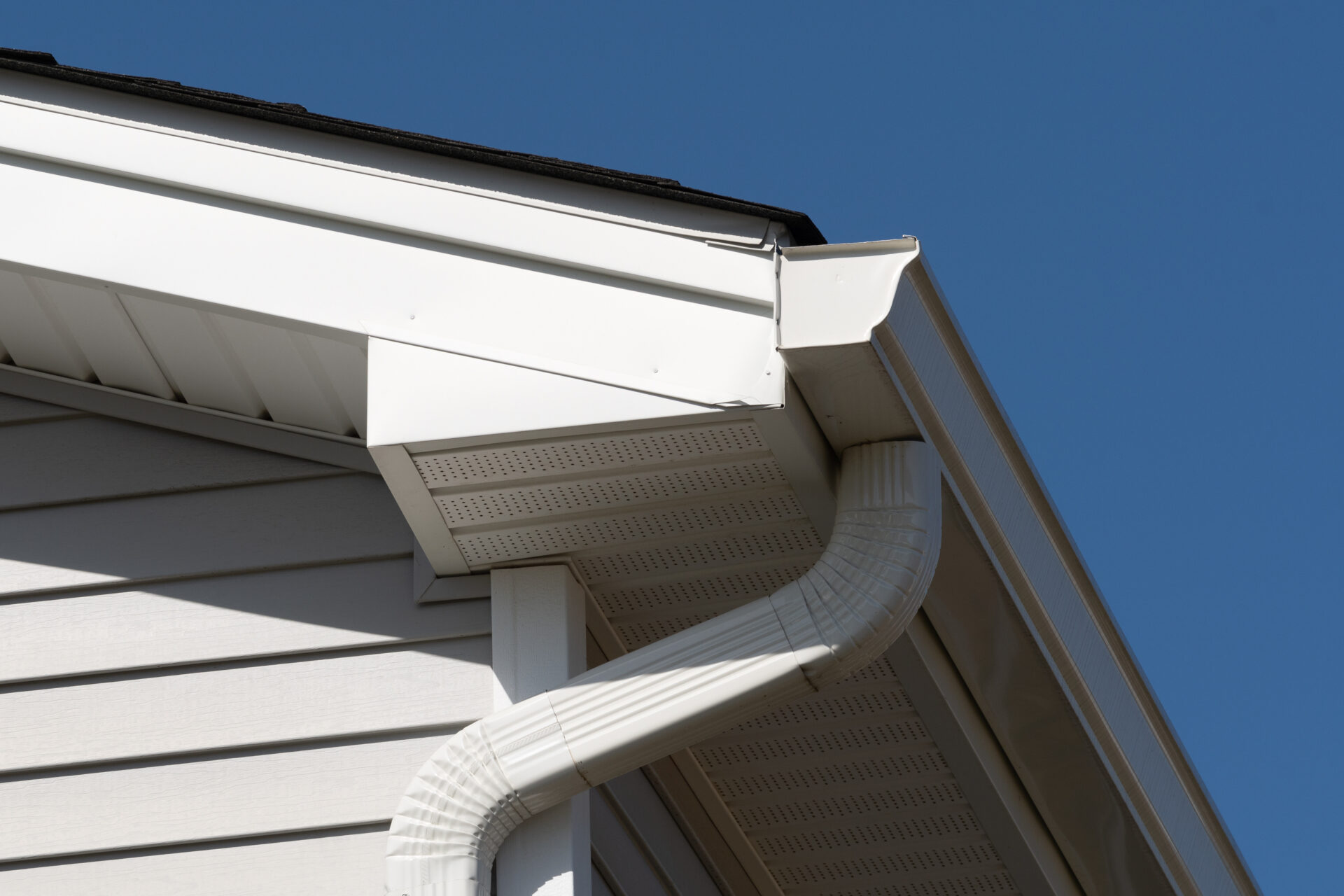 K style gutters on a roof.