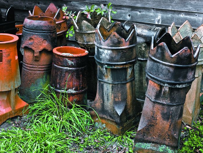 a collection of barnegat, chimney pots