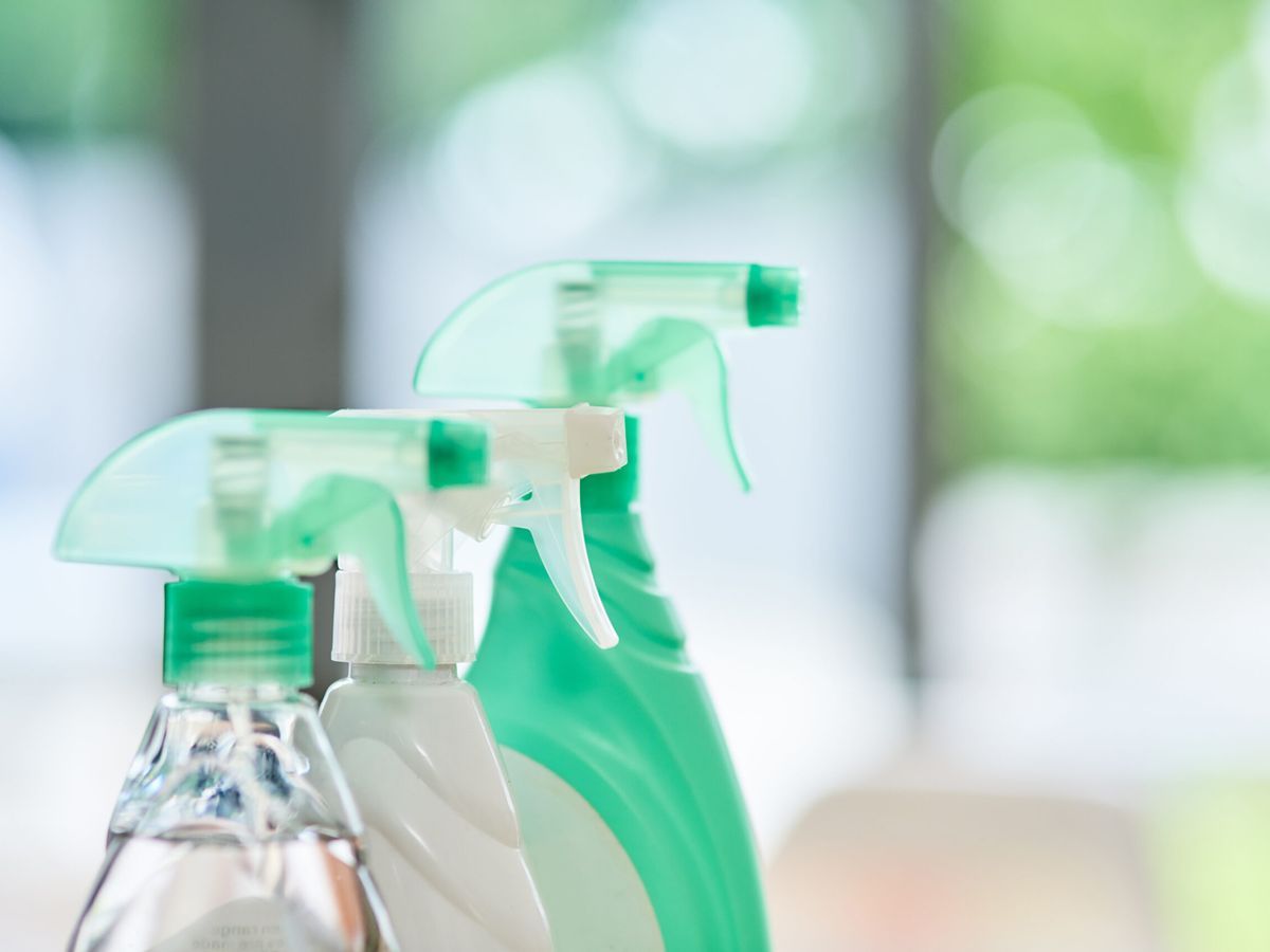 Spray bottles with TSP solutions inside.